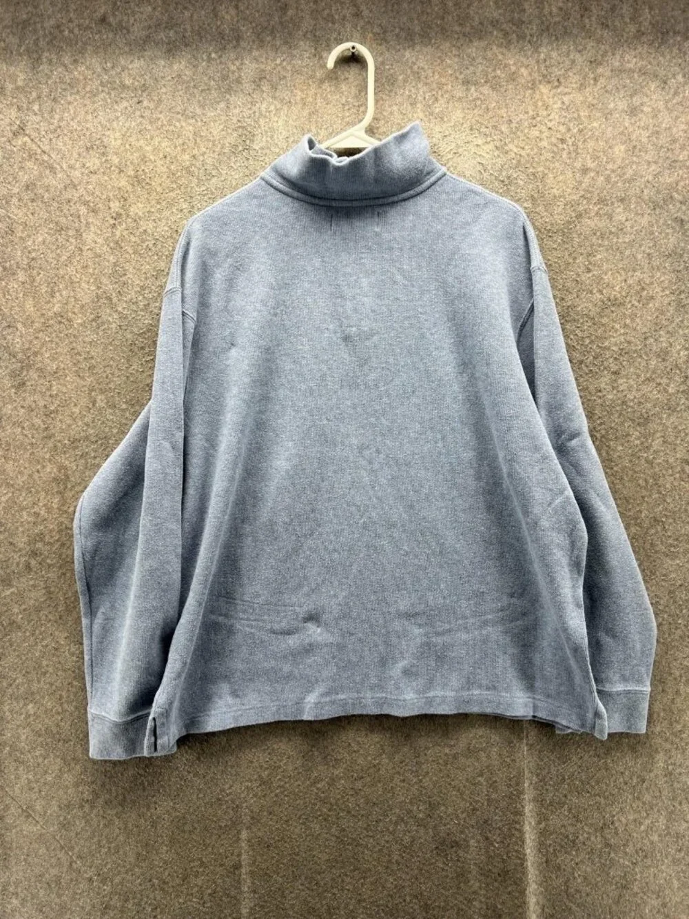 Polo Ralph Lauren Sweatshirt Mens XL Blue 1/4 Zip Knit Pullover Mock Neck Logo
